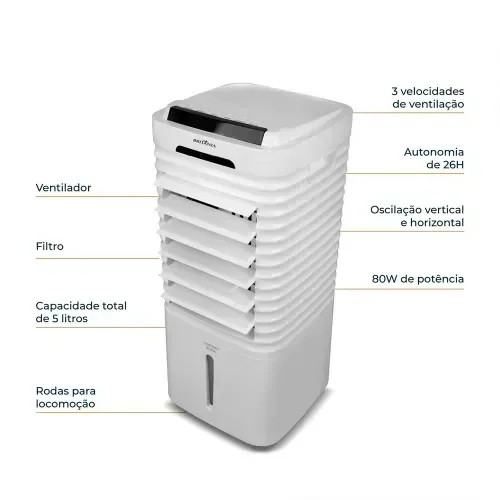 Ver imagem 2 de Climatizador Britânia 4 em 1 Autonomia de 26h Bcl05a 220v