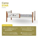 Ver imagem 3 de Kit 2 Camas Infantil Solteiro Star MDF com 2 Colchões Divaloto Móveis - Branco Mel