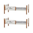 Ver imagem 1 de Kit 2 Camas Infantil Solteiro Star MDF com 2 Colchões Divaloto Móveis - Branco Mel