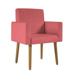 Poltrona Nina Escritório Recepção Pés Palito - Balaqui Decor Cor:rosa - 1