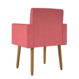 Poltrona Nina Escritório Recepção Pés Palito - Balaqui Decor Cor:rosa - 5