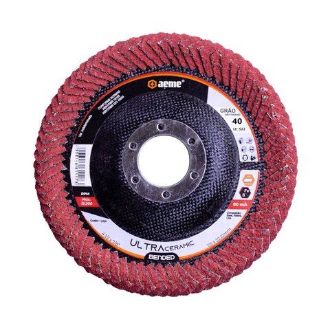 Disco Flap Aeme Ultra Ceramic Bended 4.1/2" (115mm) Grão 40