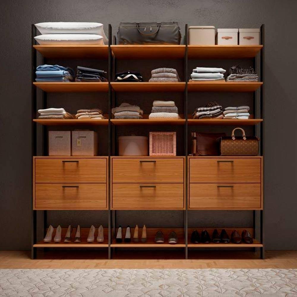 Armário Closet Preto Freijó Dalla Costa | MadeiraMadeira