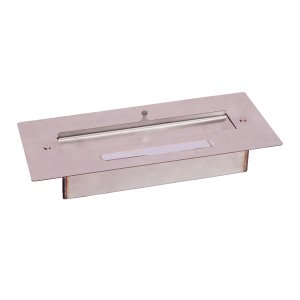 Queimador Lareira Portátil de Embutir Aço Inox 39x16,5x6cm Metal Mig