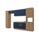 Ver imagem 2 de Cozinha Modulada Celeste Kappesberg 100% Mdf Nogueira/azul 8 Peças