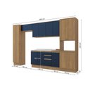Ver imagem 4 de Cozinha Modulada Celeste Kappesberg 100% Mdf Nogueira/azul 8 Peças
