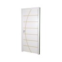 Ver imagem 2 de Kit Porta de Madeira Decorada 215x94cm com Batente de MDF Ultra 10cm Neblina MGM Abertura Esquerda B