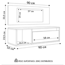 Ver imagem 4 de Penteadeira Camarim Maquiagem 1gaveta Espelho Suspensa 90cm:branco