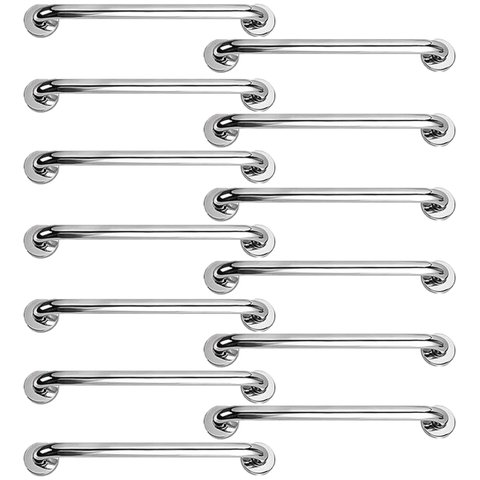 Barra Alça Apoio 50cm Aço Inox Kit 13 Uni Segurança Idoso Gestante Cadeirante Pcd Banheiro Inox Corr