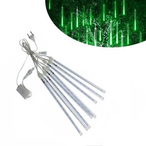 8 Tubos de Luz Led de 50cm em Cascata de Iluminação Efeito Gelo Chuva Natal Cor:verde