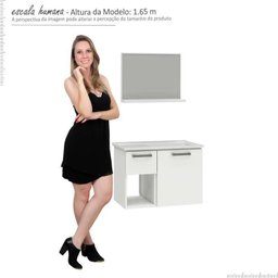 Conjunto Para Banheiro Aço Gabinete com Espelho Açai 60 Cozimax Branco - 2