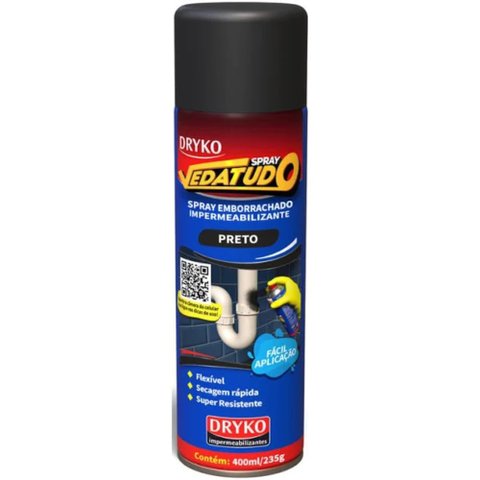 Spray Impermeabilizante Manta Borracha Líquida Preto 400ml