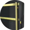 Ver imagem 3 de Porta Pivotante Lambril Miraggio c/Puxador D. Super Preto Dourado 100 Brimak