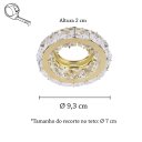 Ver imagem 5 de 2 Spot De Cristal K9 Embutir Inox Dourado Redondo MR16 Lup62