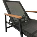 Ver mais imagens de Cadeira Espreguiçadeira de Alumínio e Tela Sling com Madeira nos Braços Frésia 