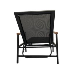 Cadeira Espreguiçadeira de Alumínio e Tela Sling com Madeira nos Braços Frésia  - 5