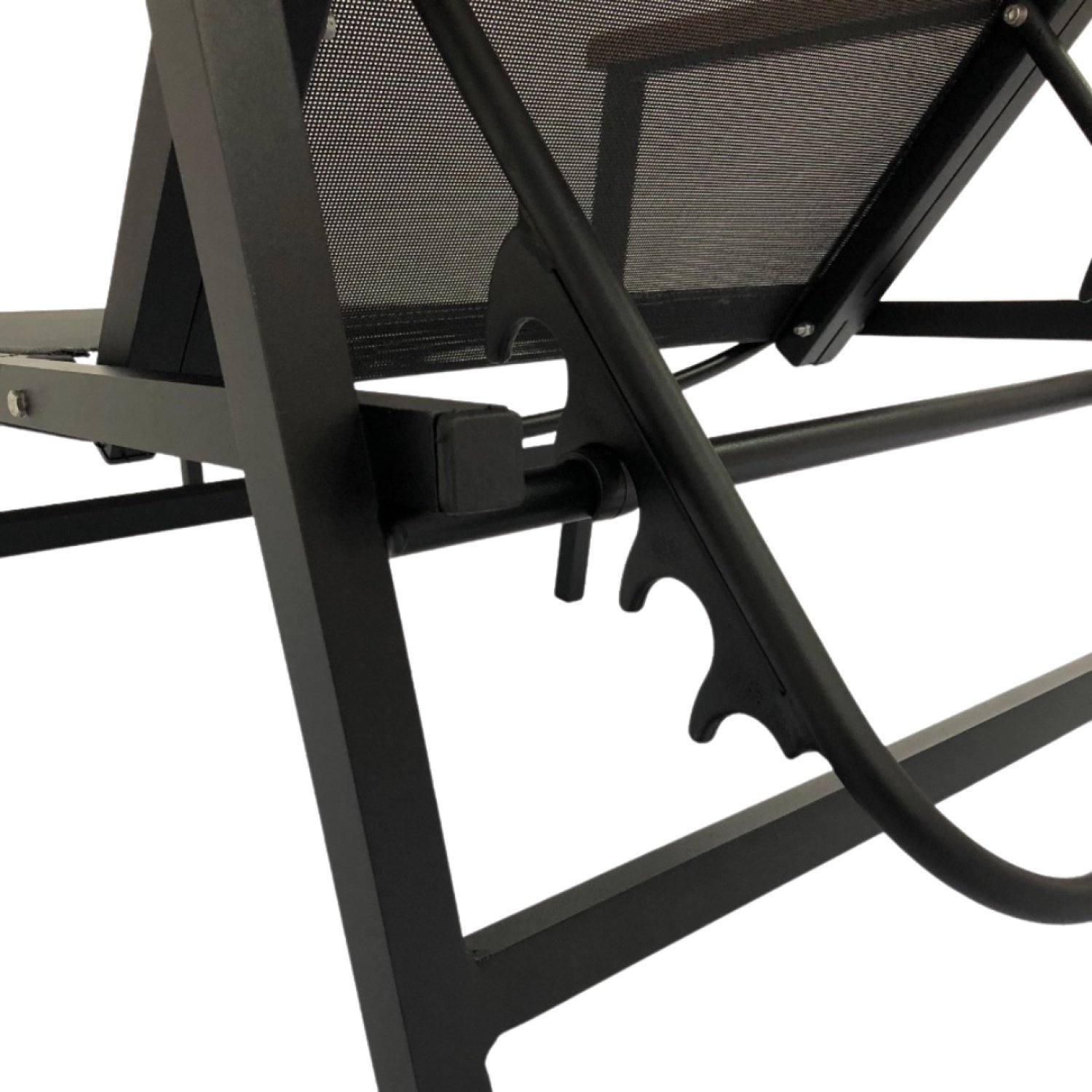 Cadeira Espreguiçadeira de Alumínio e Tela Sling com Madeira nos Braços Frésia Voratto Móveis - 6