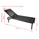 Ver imagem 2 de Espreguiçadeira de Piscina e Jardim em Alumínio e Tela Sling com Encosto Regulável 