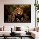 Ver imagem 1 de Quadro Decorativo Leão Natureza com Moldura Caixa de 3cm , Ideal para Sala Deestar e Quarto