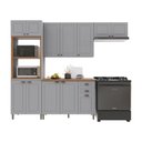 Ver imagem 1 de Cozinha Compacta Bariloche 12 Portas 2 Gavetas com Tampo 100% MDF Titânio Fosco - Indékes