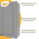 Ver imagem 6 de Cozinha Compacta Bariloche 12 Portas 2 Gavetas com Tampo 100% MDF Titânio Fosco - Indékes