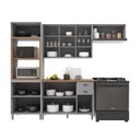 Ver imagem 4 de Cozinha Compacta Bariloche 12 Portas 2 Gavetas com Tampo 100% MDF Titânio Fosco - Indékes