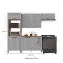 Ver imagem 2 de Cozinha Compacta Bariloche 12 Portas 2 Gavetas com Tampo 100% MDF Titânio Fosco - Indékes