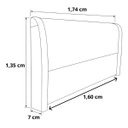Ver imagem 5 de Cabeceira Liz Estofada Moderna Luxo para Cama Box Queen 1,60 Cinza