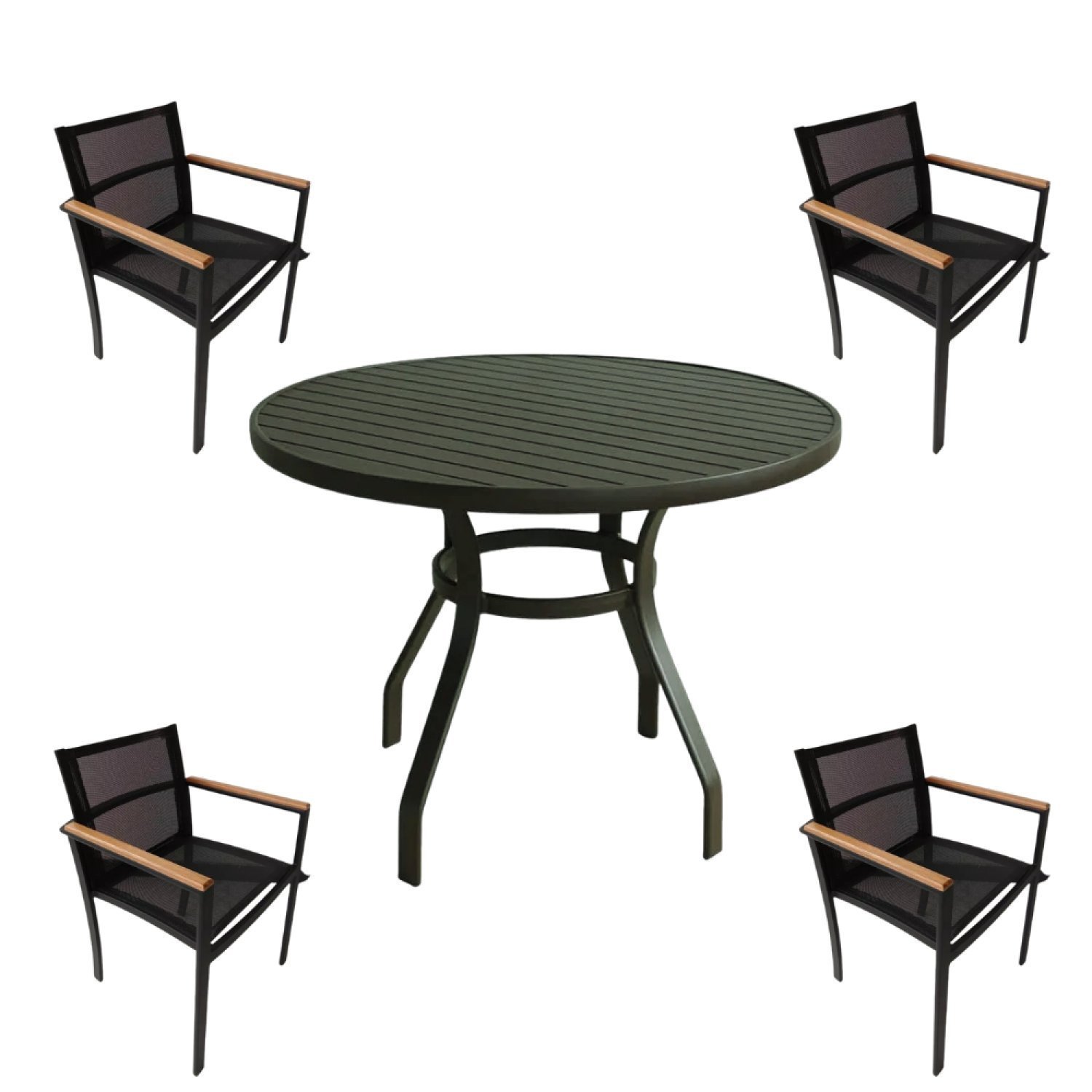 Mesa de Alumínio com 4 Cadeiras em Tela Sling Perpétua Voratto Móveis - 2