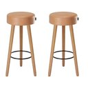Ver imagem 1 de Kit 2 Banquetas Alta Genebra Balcão Bar Bancada Bistrô Gourmet Estrutura Pés Madeira Natural – Cores