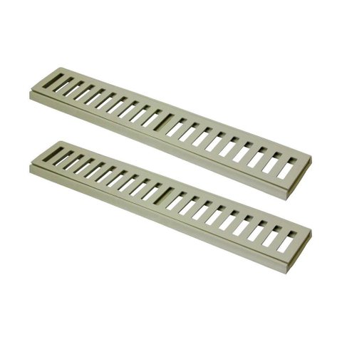 Kit 2 Ralo Grelha Linear Caixilho em Alumínio Bege 15x50cm