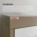 Ver imagem 7 de Armário Executivo e Funcional para Escritório Baixo 2 Portas 3 Gavetas Tamburato Branco Artany
