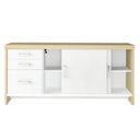 Ver imagem 3 de Armário Executivo e Funcional para Escritório Baixo 2 Portas 3 Gavetas Tamburato