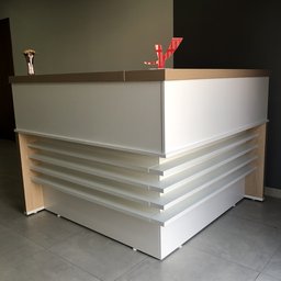Balcão de Atendimento para Escritório/Recepção em L - Elegante e Funcional 147,7x147,7cm - 10