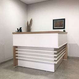 Balcão de Atendimento para Escritório/Recepção em L - Elegante e Funcional 147,7x147,7cm - 16