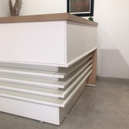 Balcão de Atendimento para Escritório/Recepção em L - Elegante e Funcional 147,7x147,7cm - 11