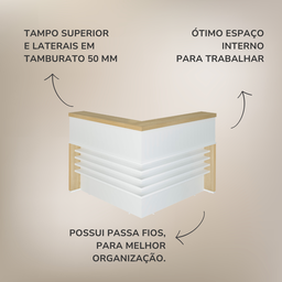 Balcão de Atendimento para Escritório/Recepção em L - Elegante e Funcional 147,7x147,7cm - 20