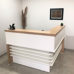 Balcão de Atendimento para Escritório/Recepção em L - Elegante e Funcional 147,7x147,7cm - 17