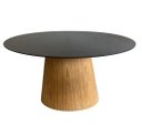 Ver imagem 1 de Mesa de Jantar Cone Oval 235x122cm Tampo Laqueado Base Madeira Freijó - Preto