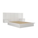 Ver imagem 4 de Cama Casal com Cabeceira e 2 Mesa de Cabeceira 2 Gaveta 8292 Branco