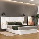 Ver imagem 1 de Cama Casal com Cabeceira e 2 Mesa de Cabeceira 2 Gaveta 8292 Branco