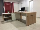 Ver imagem 5 de Escrivaninha Mesa Escritório em L com Caixa de Tomada Tamburato Estação Diretoria 202,5cm Marrom Art