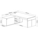 Ver imagem 4 de Escrivaninha Mesa Escritório em L com Caixa de Tomada Tamburato Estação Diretoria 202,5cm Marrom Art