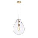 Ver imagem 1 de Pendente Dourado com Vidro Transparente 40cm 1e27 14614-pl