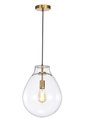 Ver imagem 1 de Pendente Dourado com Vidro Transparente 40cm 1e27 14614-pl