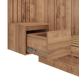 Cama Casal com Cabeceira 2 Mesa de Cabeceira 2 Gavetas 8292 - 5