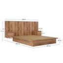 Ver imagem 3 de Cama Casal com Cabeceira 2 Mesa de Cabeceira 2 Gavetas 8292 Marrom/Solanum