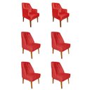 Ver imagem 1 de Kit 4 Cadeiras Paris + 2 Paris Retro Suede Vermelho Dominic Decor