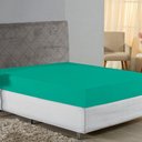 Ver imagem 1 de Lençol com Elástico Casal Nobre Viúva 1 Peça 30cm de Altura Malha 100% Algodão - Jade