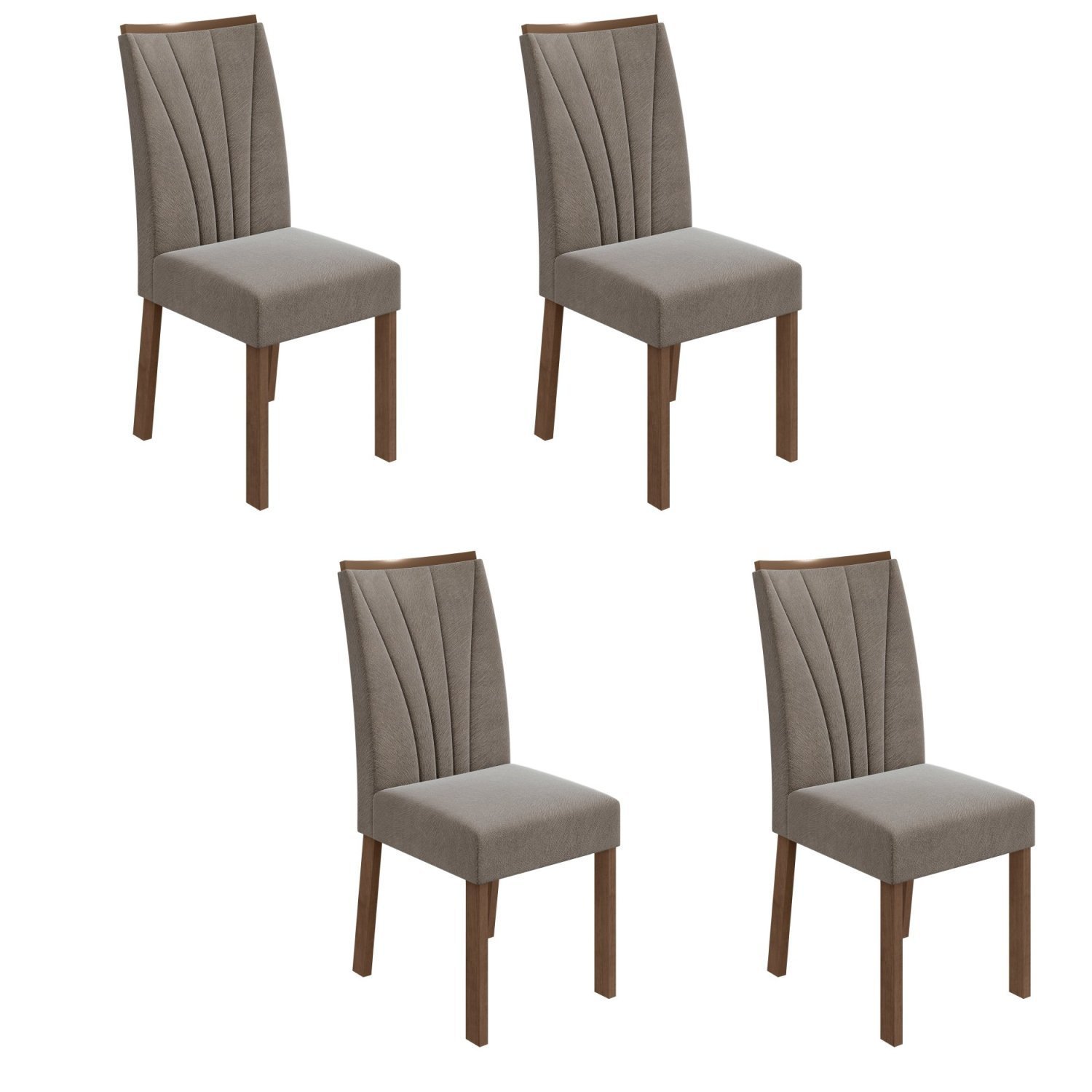 Conjunto 4 Cadeiras Estofadas Apogeu  - 1
